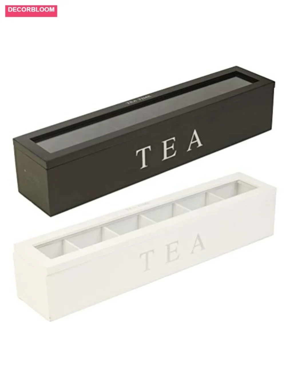 Wooden Tea Storage Box with Slots - Multi-Purpose Organizer for Bags
